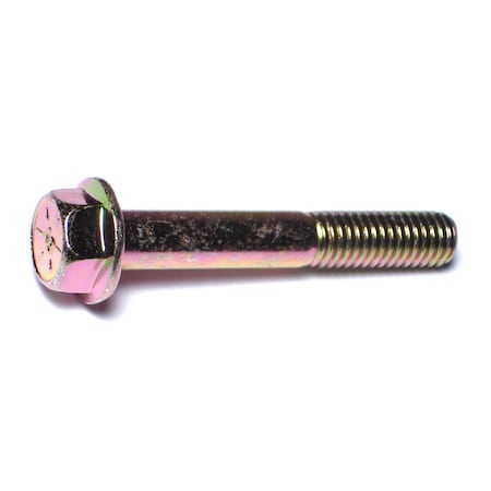 Midwest Fastener Grade 8, 3/8"-16 Flange Bolt, Zinc Plated Steel, 2-1/2 in L, 4 PK 71648